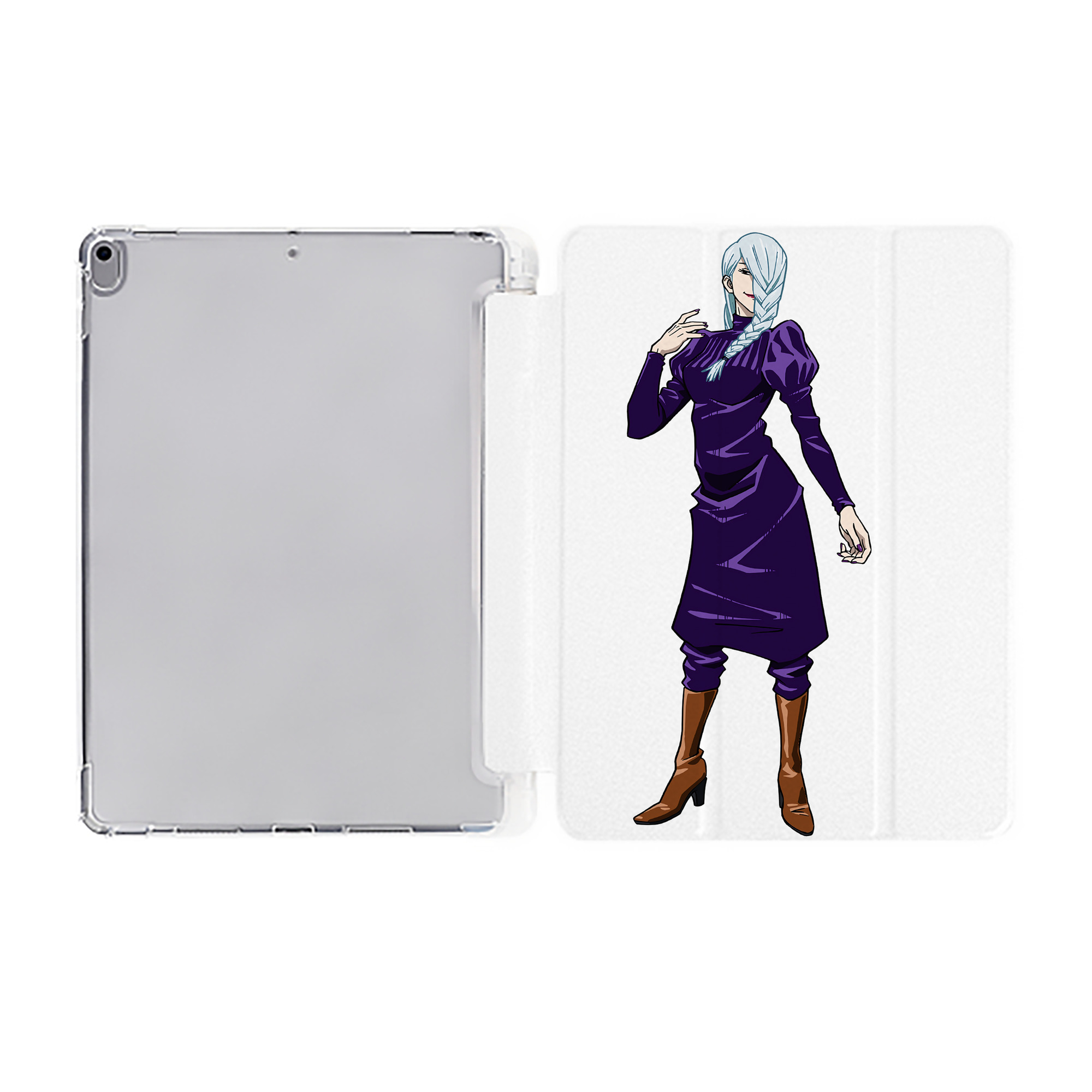 （画像用） 呪術廻戦 Jujutsu Kaisen IPad ケース ペン収納付き 三つ折りスタンド PUレザー×シリコン 対応機種9.5/10.5/10.9インチ